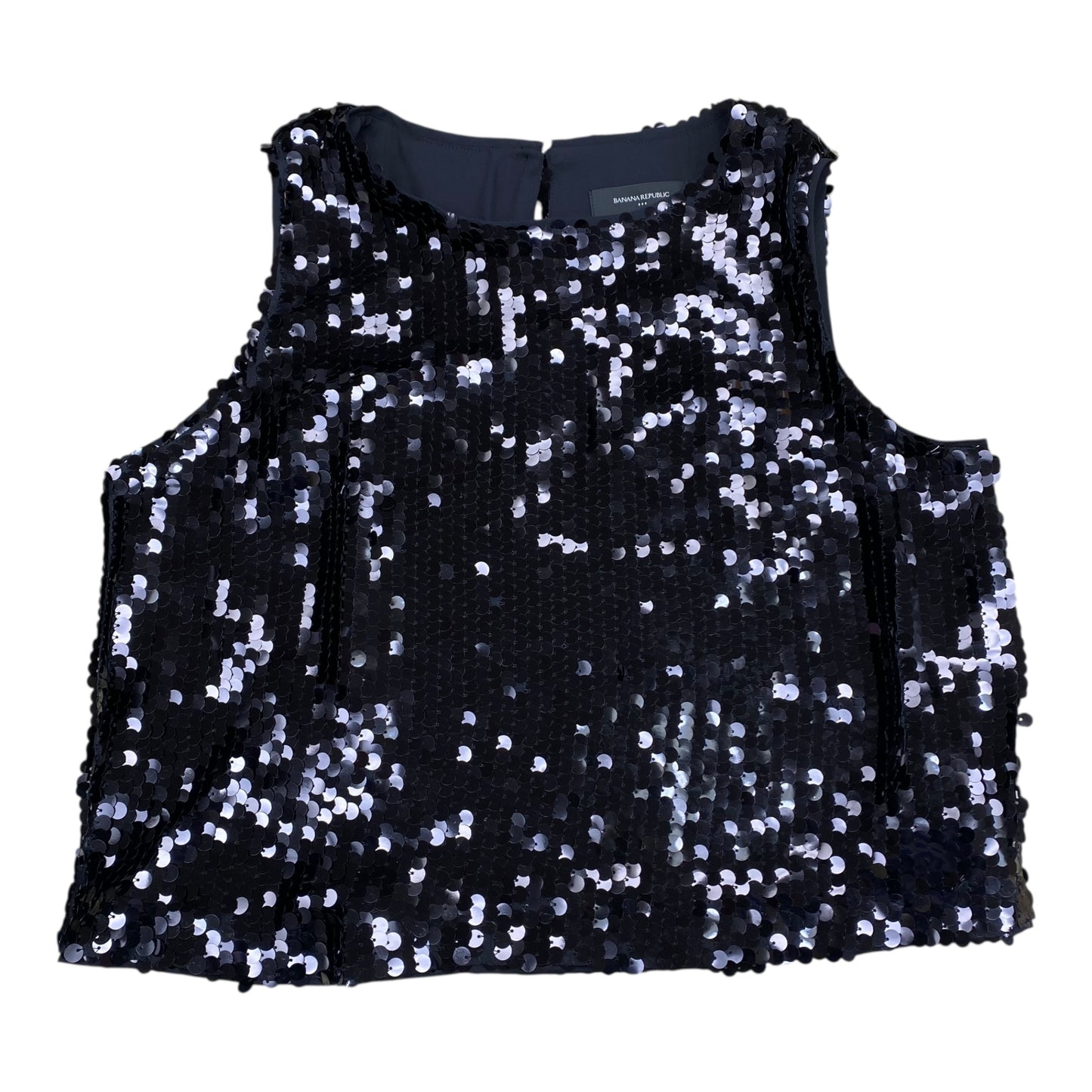 Top Sleeveless By Banana Republic In Black, Size:M