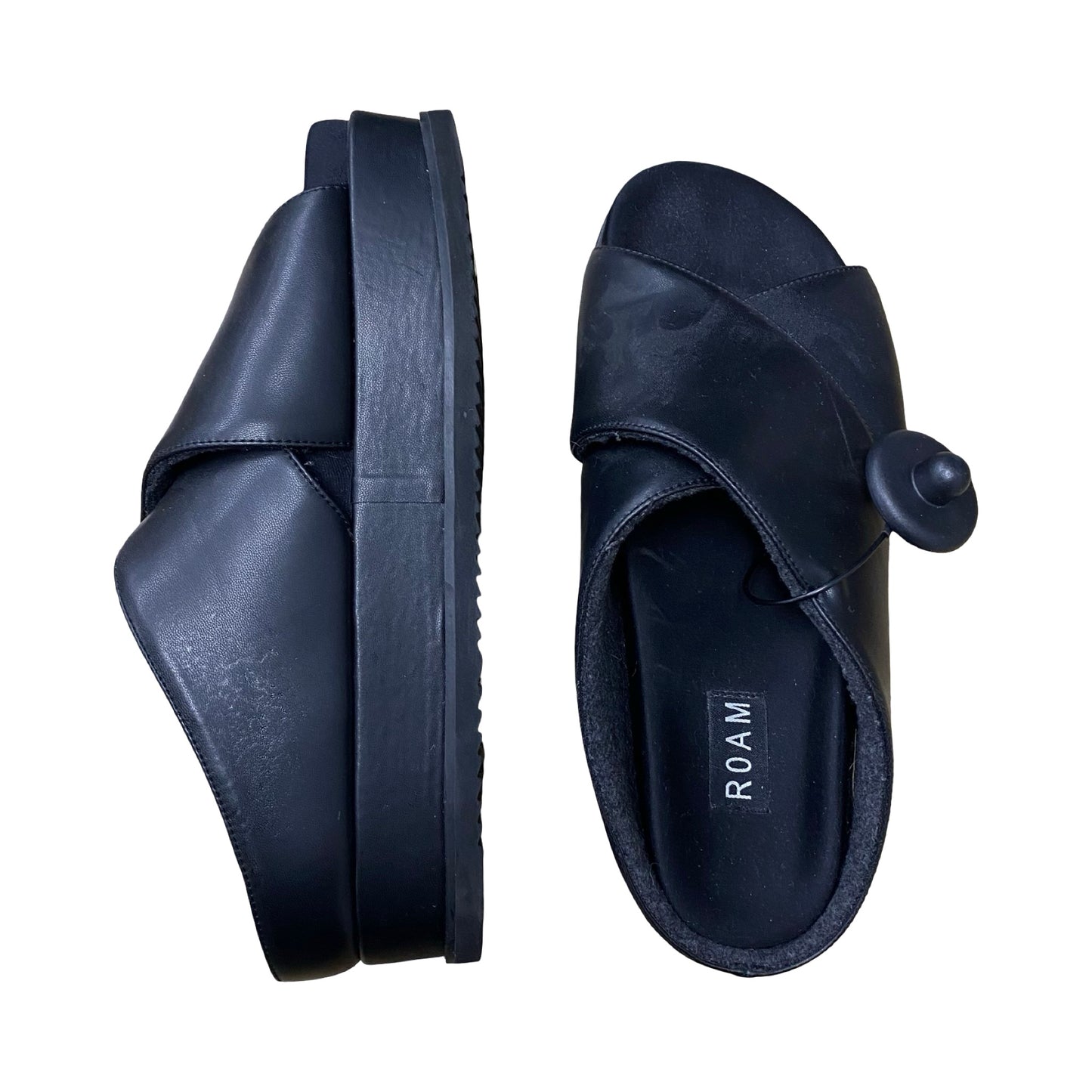 Sandals Heels Platform By Roam In Black, Size:10