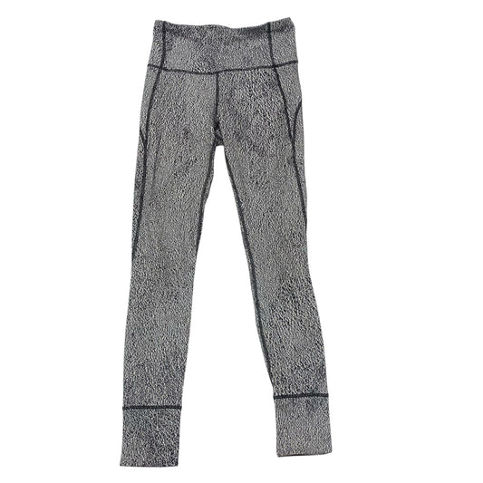 Athletic Leggings By Lululemon In Grey & White, Size:4