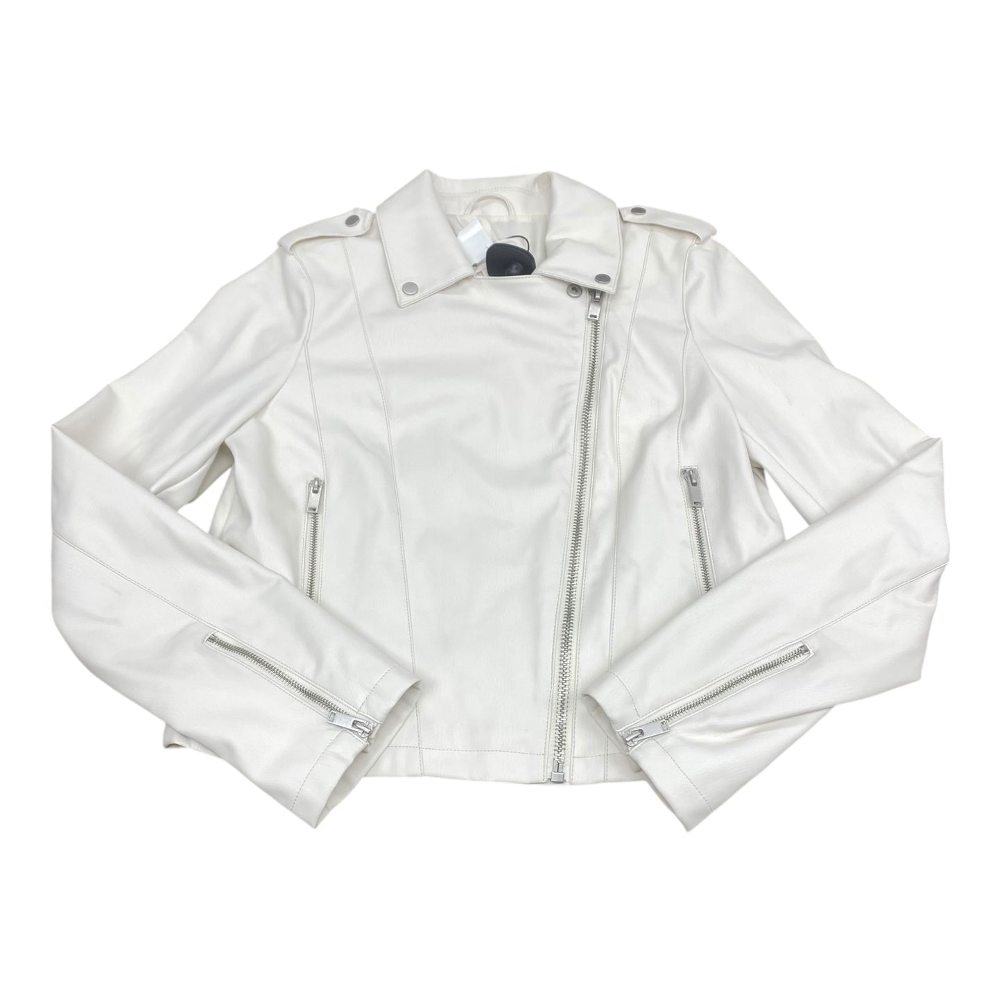 Jacket Moto By Anthropologie In White, Size:M