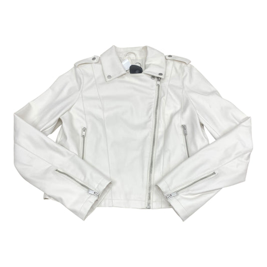 Jacket Moto By Anthropologie In White, Size:M