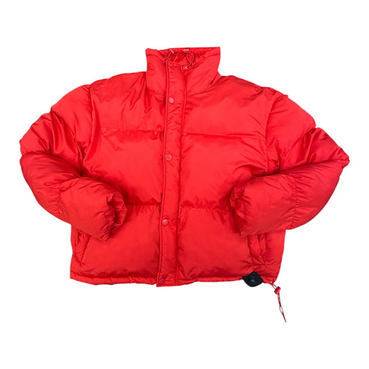 Jacket Puffer & Quilted By Pretty Little Thing In Red, Size:6