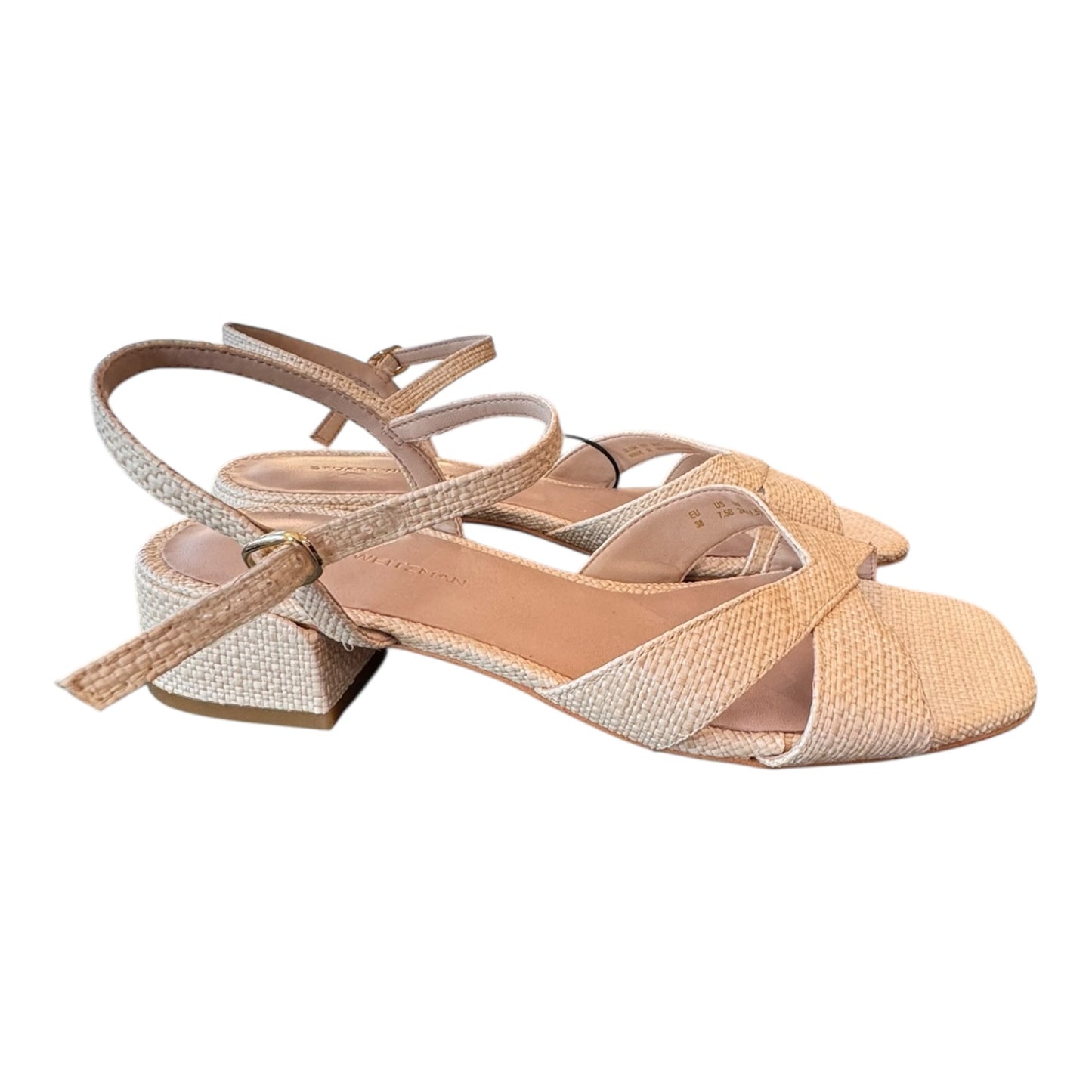 Shoes Heels Block By Stuart Weitzman In Tan, Size:7.5