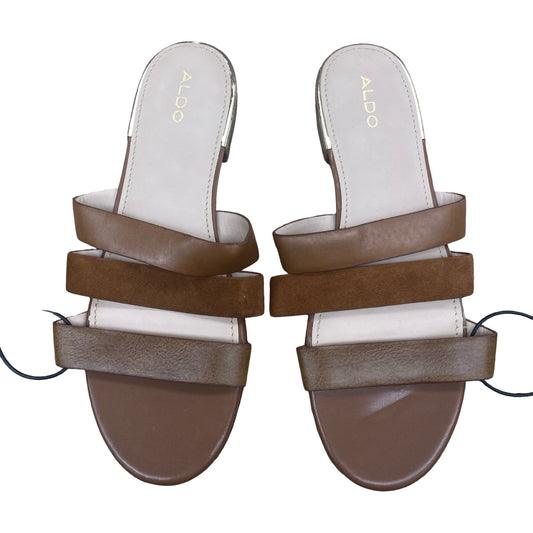 Sandals Flats By Aldo In Brown, Size:8