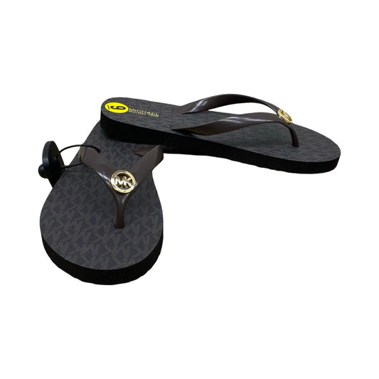 Sandals Flip Flops By Michael By Michael Kors In Brown, Size:9
