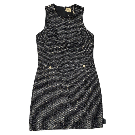 Dress Party Midi By Elie Tahari In Black & Gold, Size:8