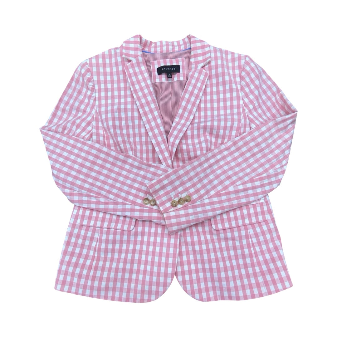 Blazer By Talbots In Pink & White, Size:8