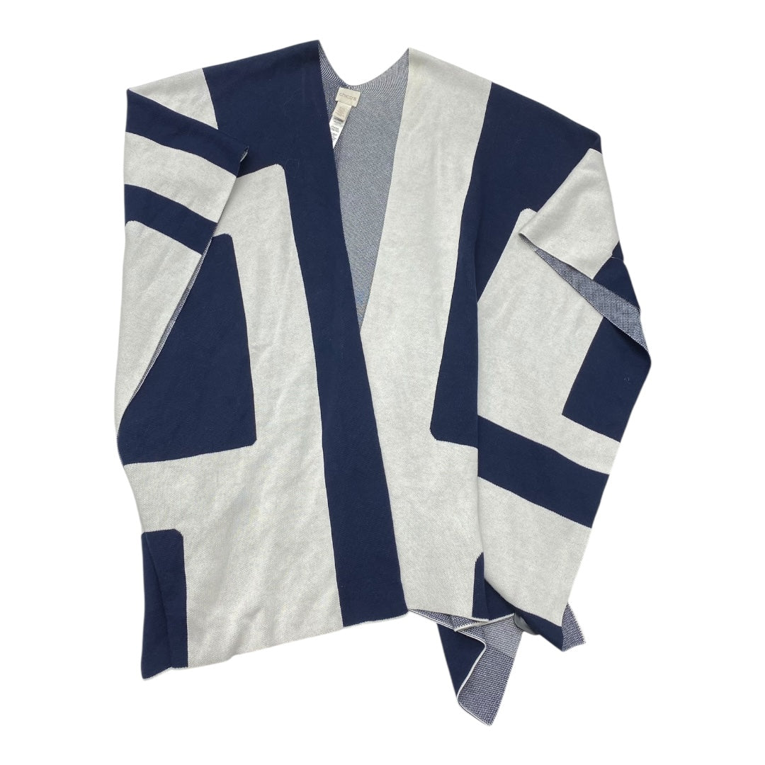 Sweater By Chicos In Blue & White, Size:Osfm
