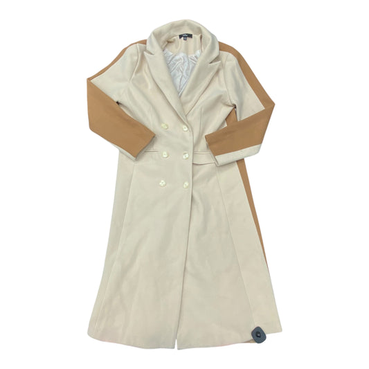 Coat Trench Coat By Lulus In Brown & Cream, Size:M