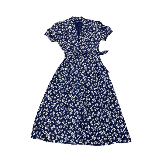 Dress Casual Maxi By Lauren By Ralph Lauren In Blue & White, Size:10