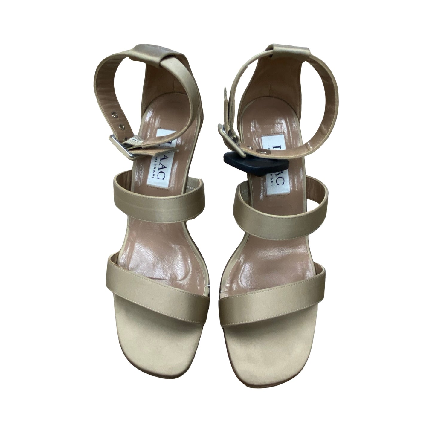 Sandals Heels Stiletto By Isaac Mizrahi In Gold, Size:7.5