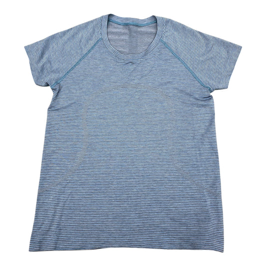 Athletic Top Ss By Lululemon In Striped Pattern, Size:8