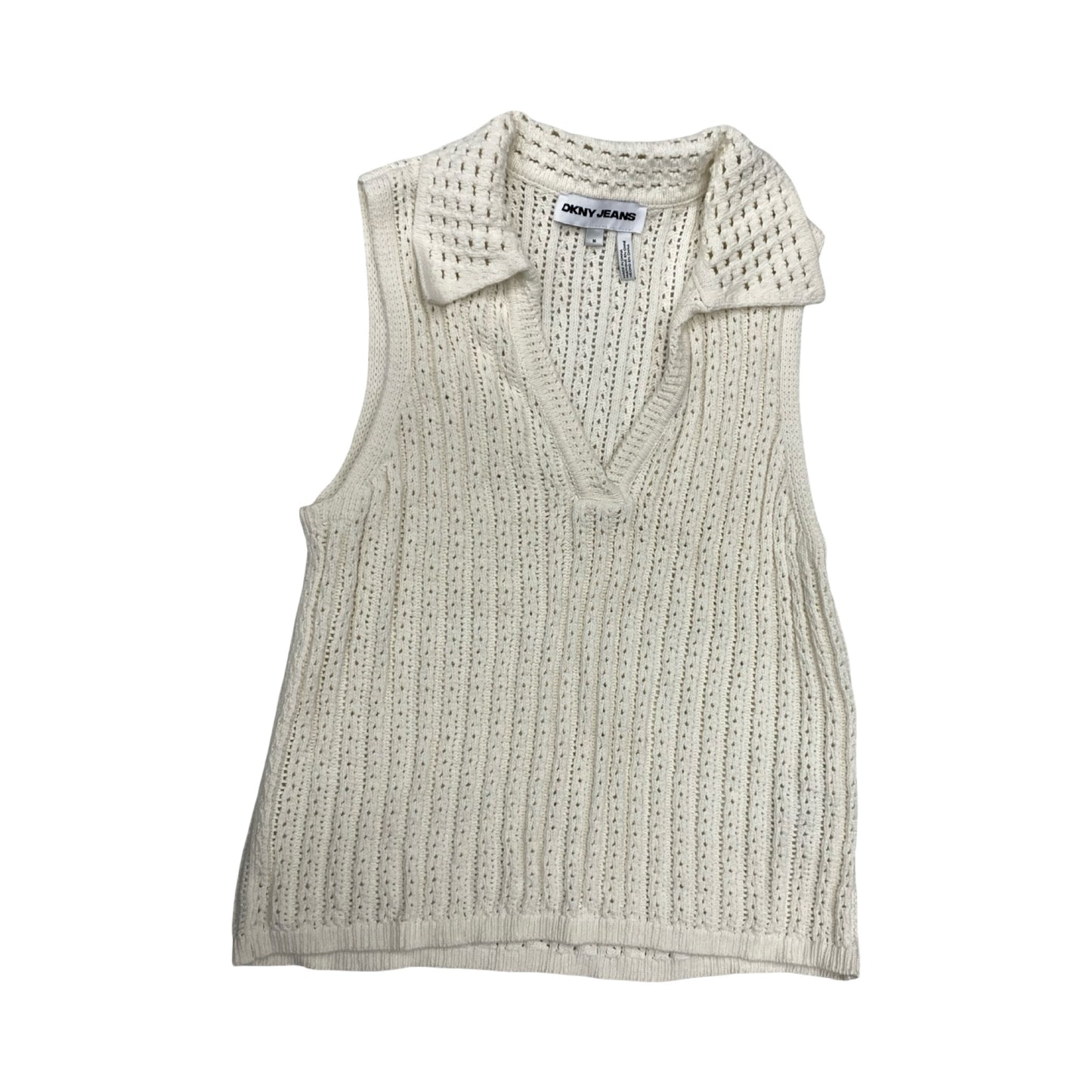 Top Sleeveless By Dkny In White, Size:M