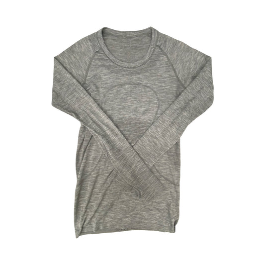 Athletic Top Ls Crewneck By Lululemon In Grey, Size:6