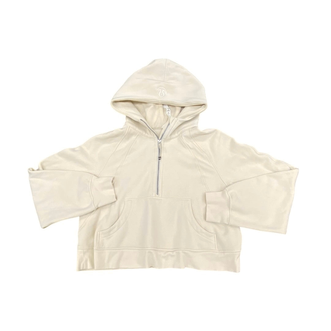 Athletic Sweatshirt Hoodie By Lululemon In Ivory, Size:M