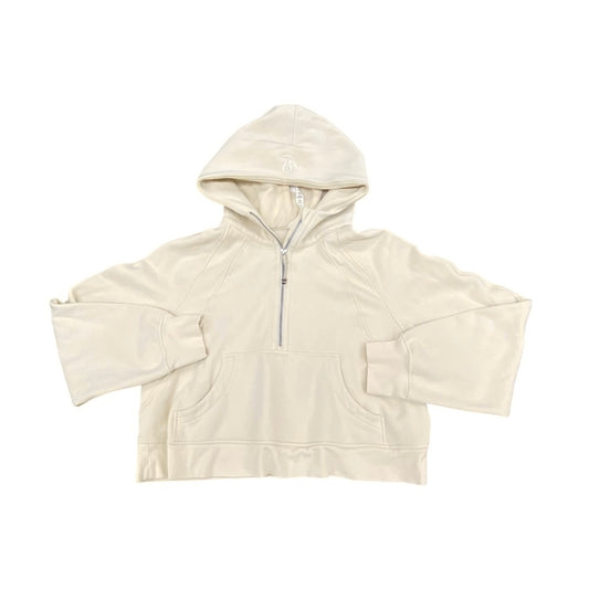 Athletic Sweatshirt Hoodie By Lululemon In Ivory, Size:M