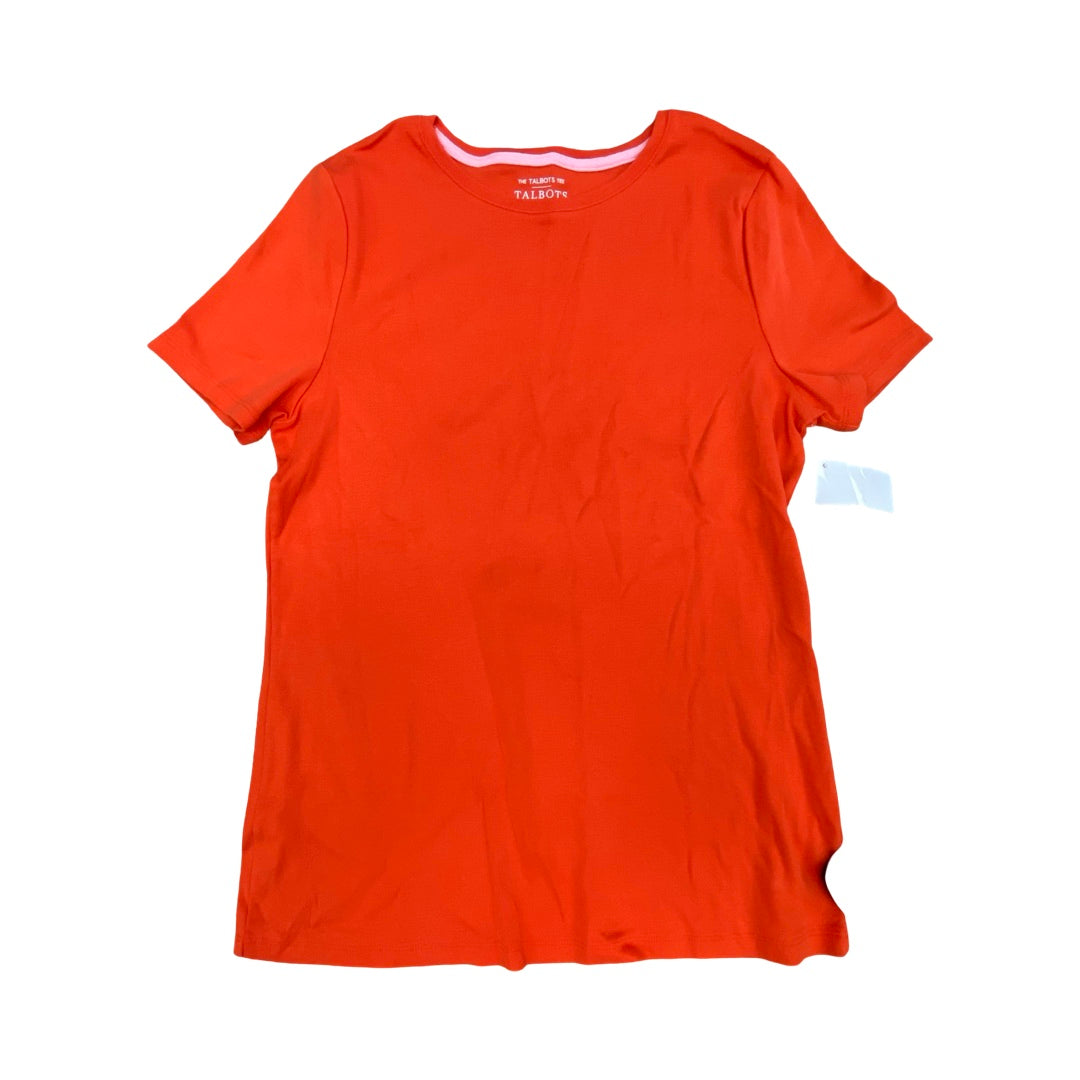 Top Ss Basic By Talbots In Orange, Size:M