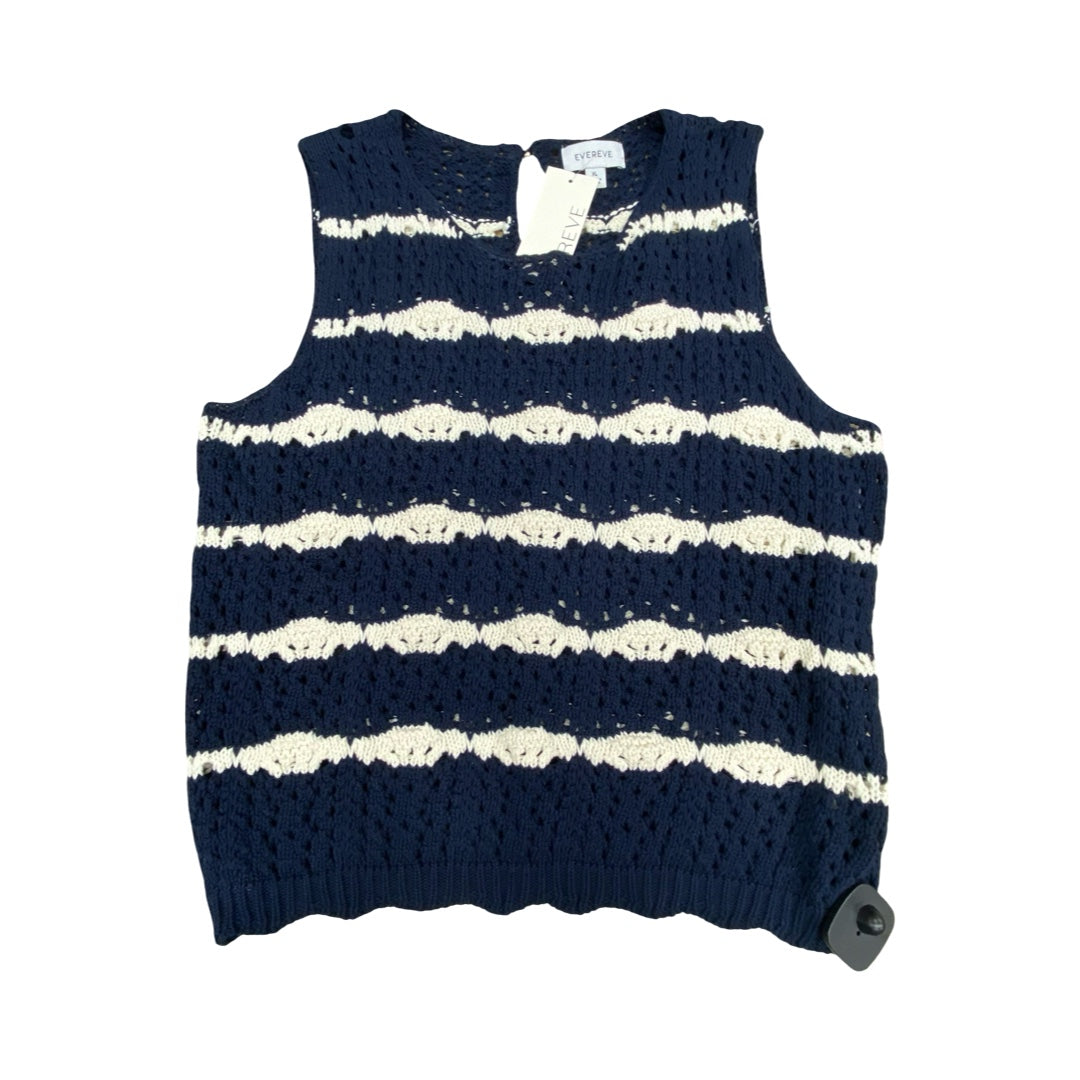 Vest Sweater By Evereve In Blue & White, Size:Xl