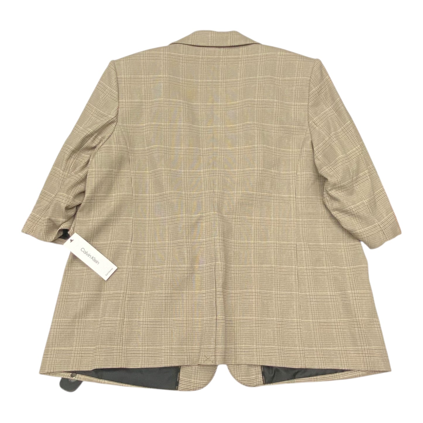 Blazer By Calvin Klein In Plaid Pattern, Size:20