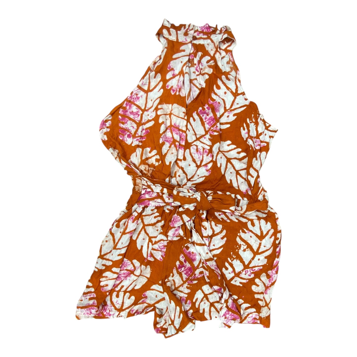 Romper By Nicole Miller In Orange, Size:L