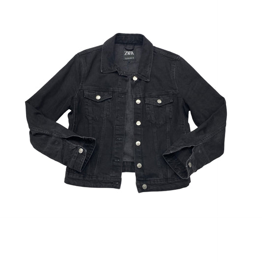 Jacket Denim By Zara In Black, Size:M