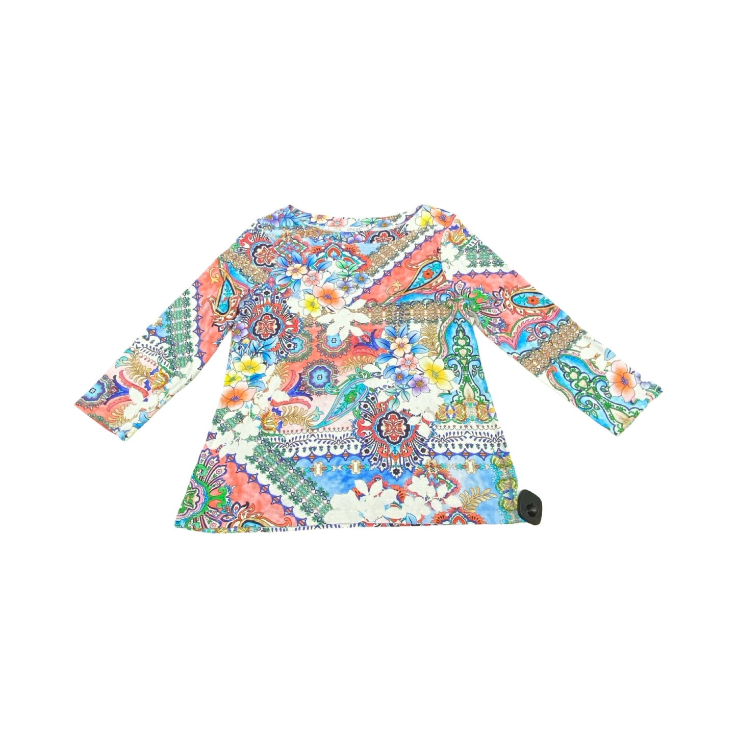 Top 3/4 Sleeve By Chicos In Multi, Size:S