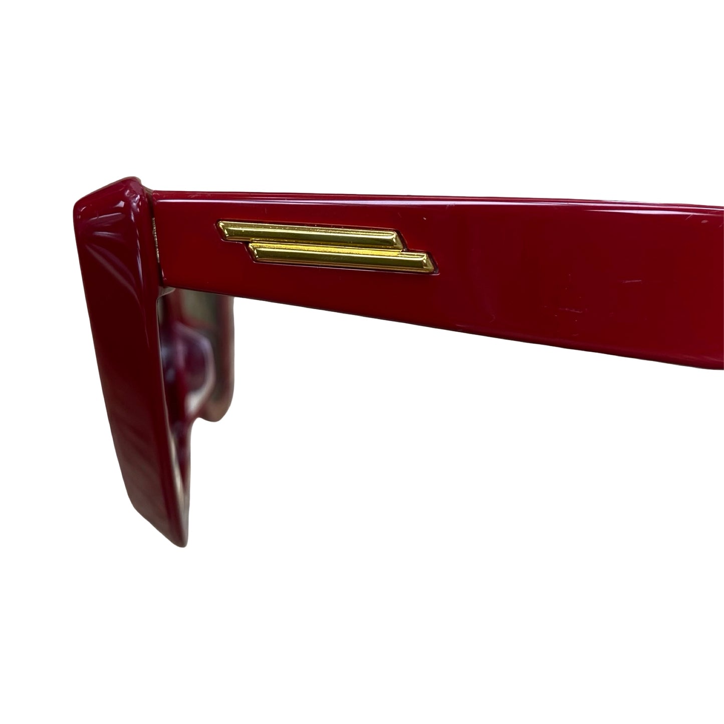 Sunglasses Luxury Designer By Bottega Veneta In Red, Size: