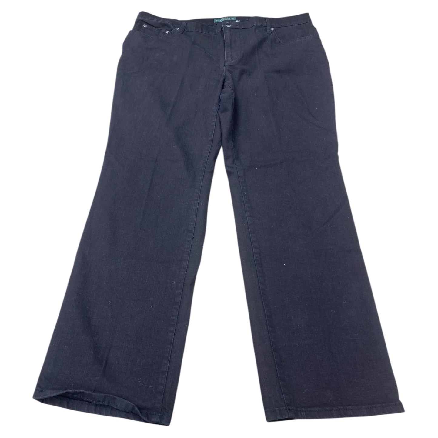 Jeans Boot Cut By Lauren By Ralph Lauren In Black Denim, Size:20