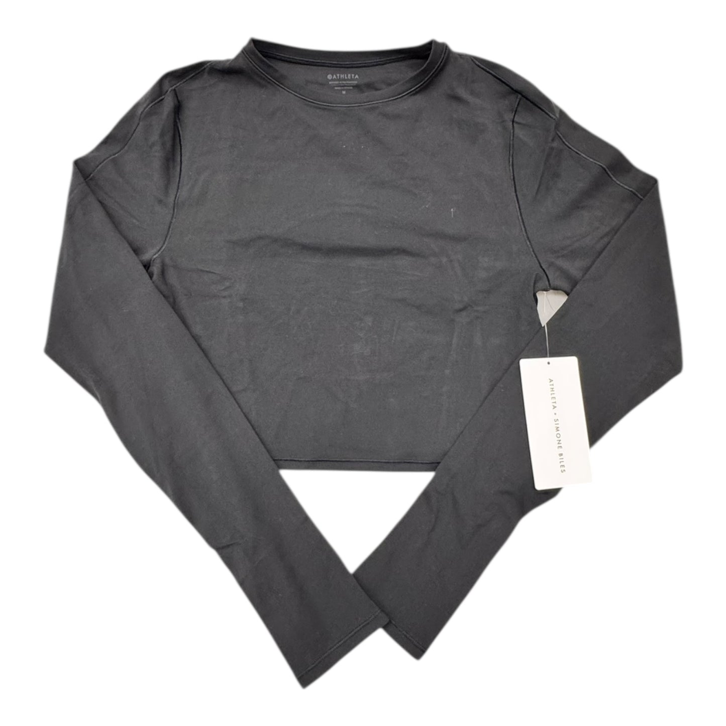Athletic Top Ls Crewneck By Athleta In Black, Size:M
