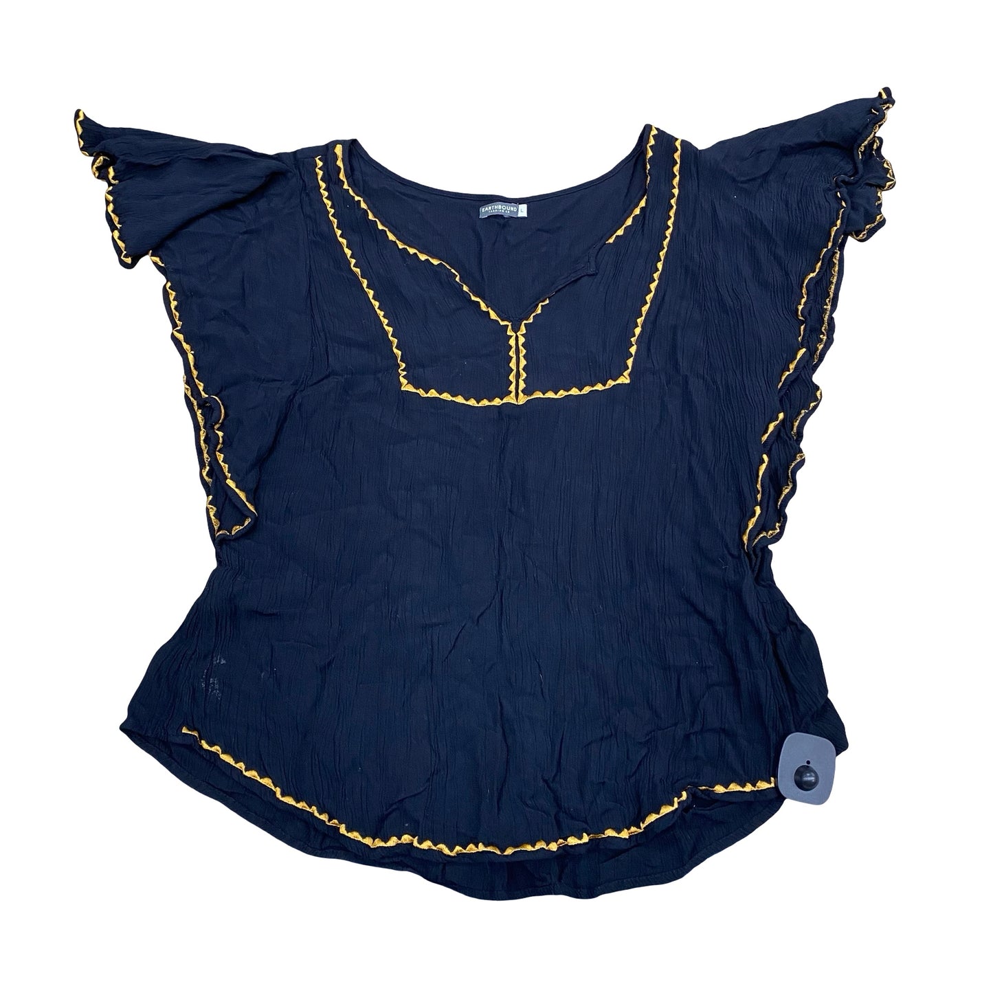 Top Ss By Earthbound In Black & Gold, Size:L