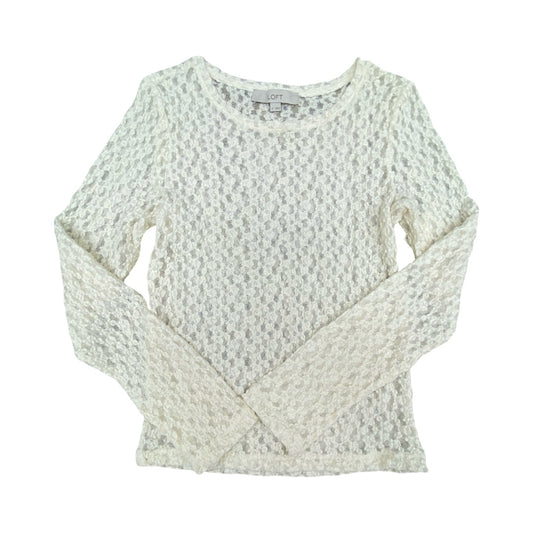 Top Ls By Loft In Cream, Size:S