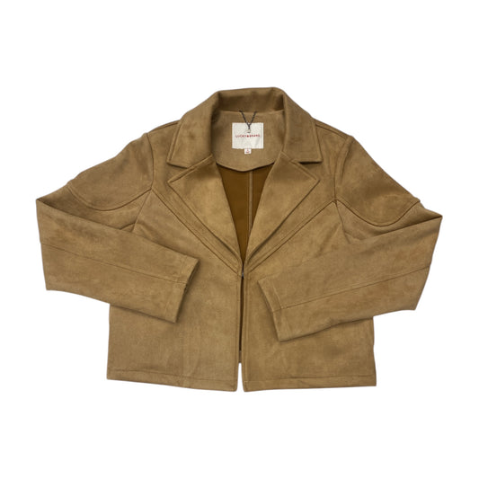Jacket Moto By Lucky Brand In Tan, Size:S