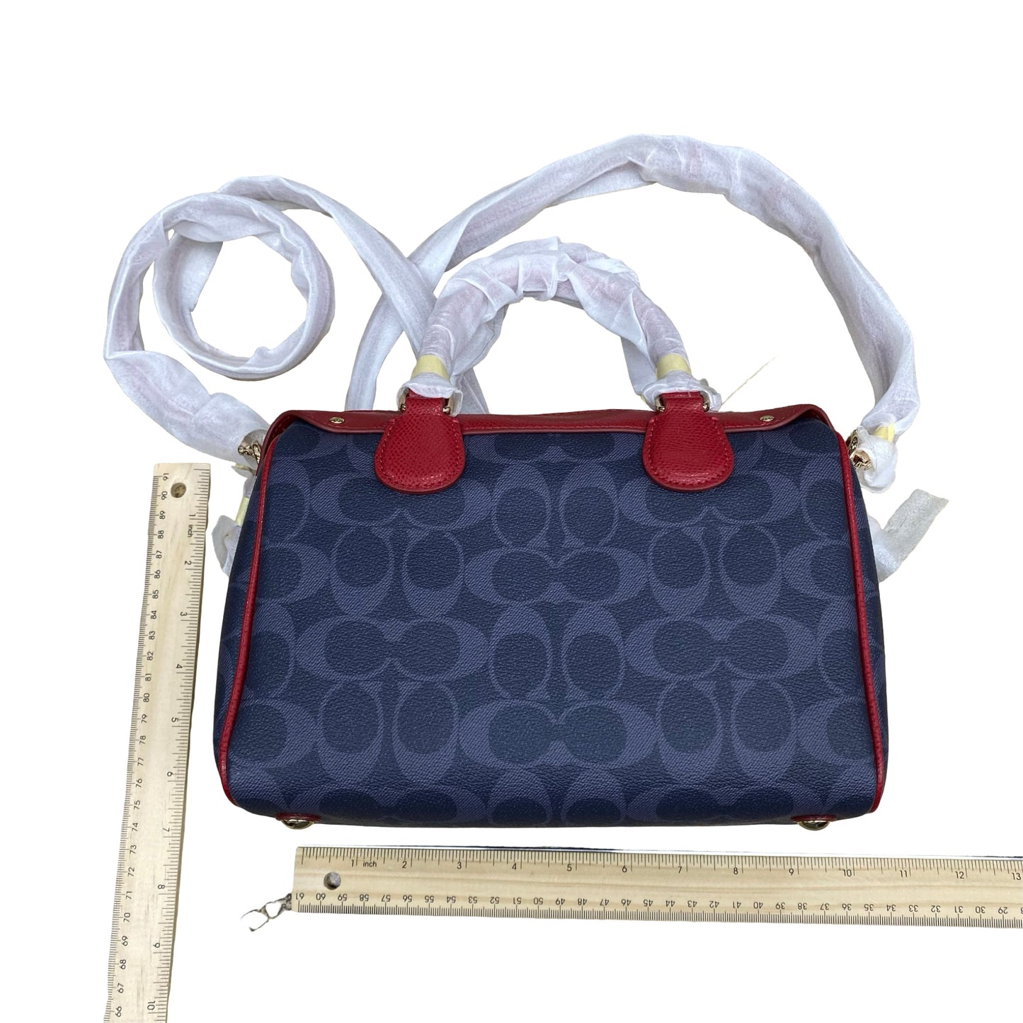 Handbag Designer By Coach In Blue & Red (as is see photos). Size:Small