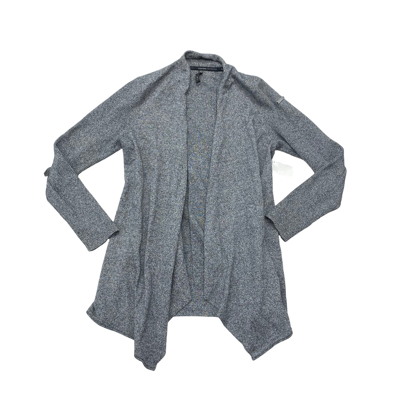 Sweater Cardigan By Calvin Klein In Grey, Size:S