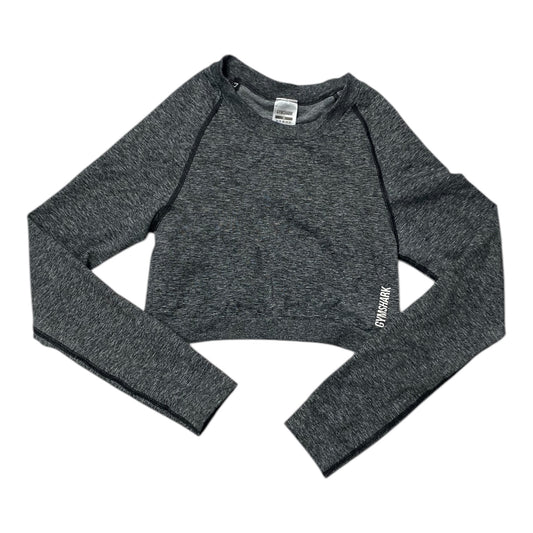 Athletic Top Ls Collar By Gym Shark In Grey, Size:M