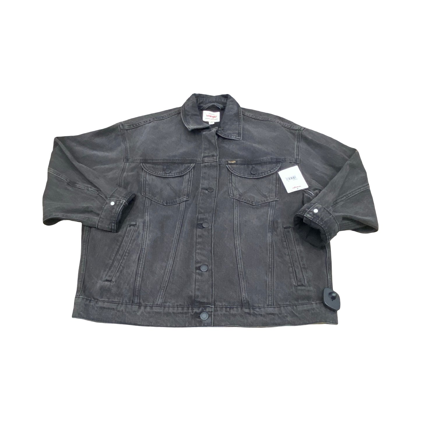 Jacket Denim By Wrangler In Black Denim, Size:M
