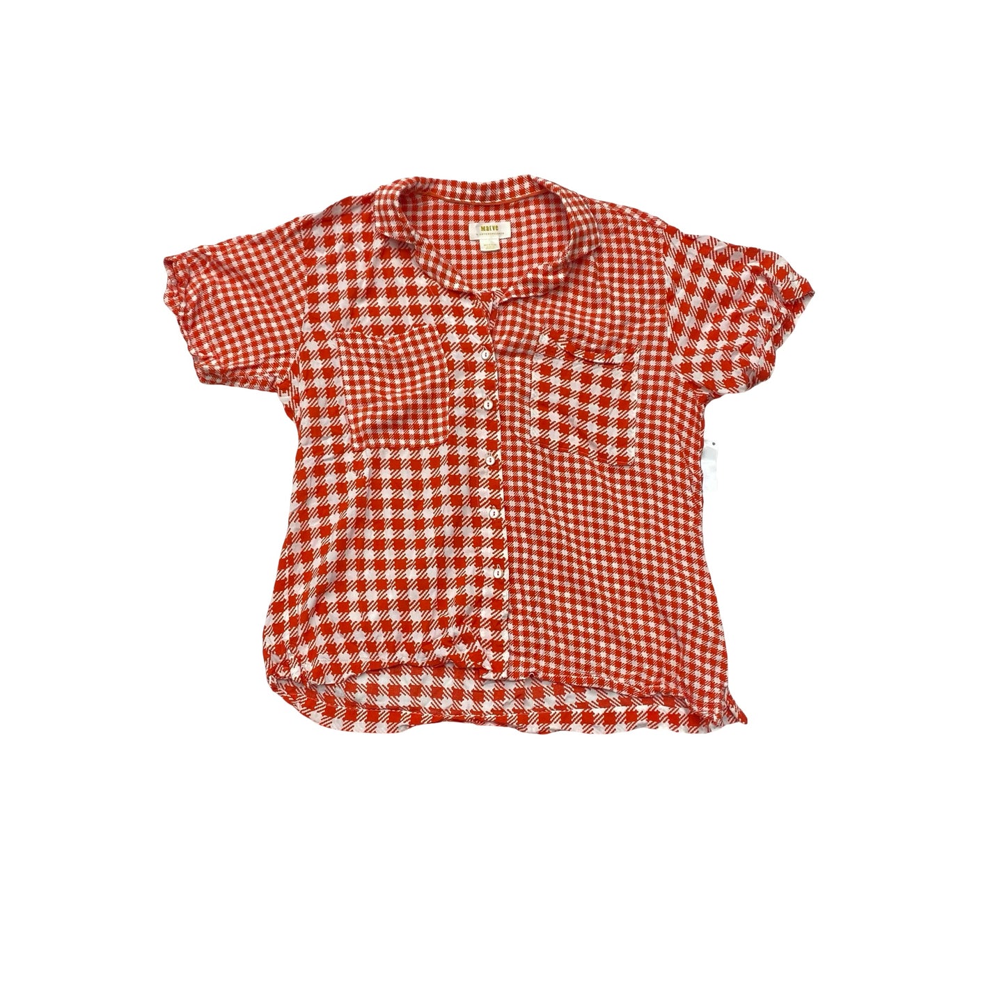 Top Ss By Maeve In Checkered Pattern, Size:M