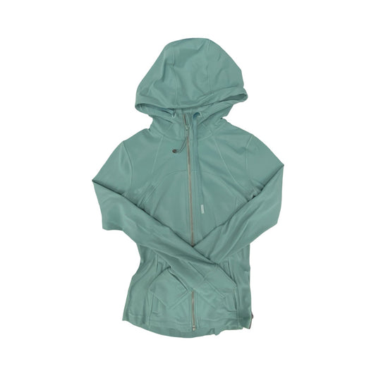 Athletic Jacket By Lululemon In Teal, Size:4