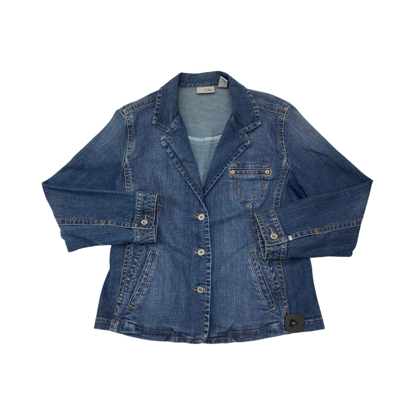 Jacket Denim By Chicos In Blue Denim, Size:L