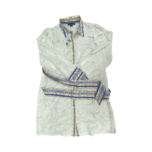 Dress Party Midi By Boston Proper In Blue & White, Size:Xl
