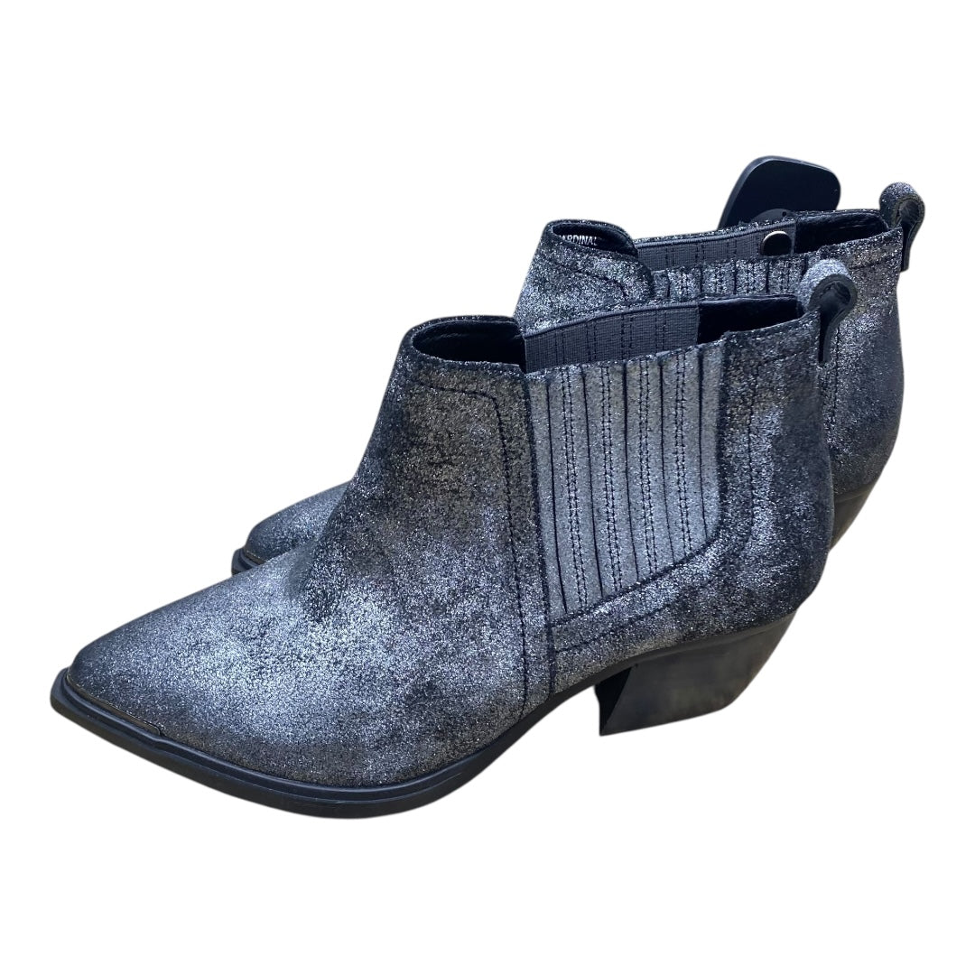Boots Ankle Heels By Sbicca In Black & Silver, Size:7