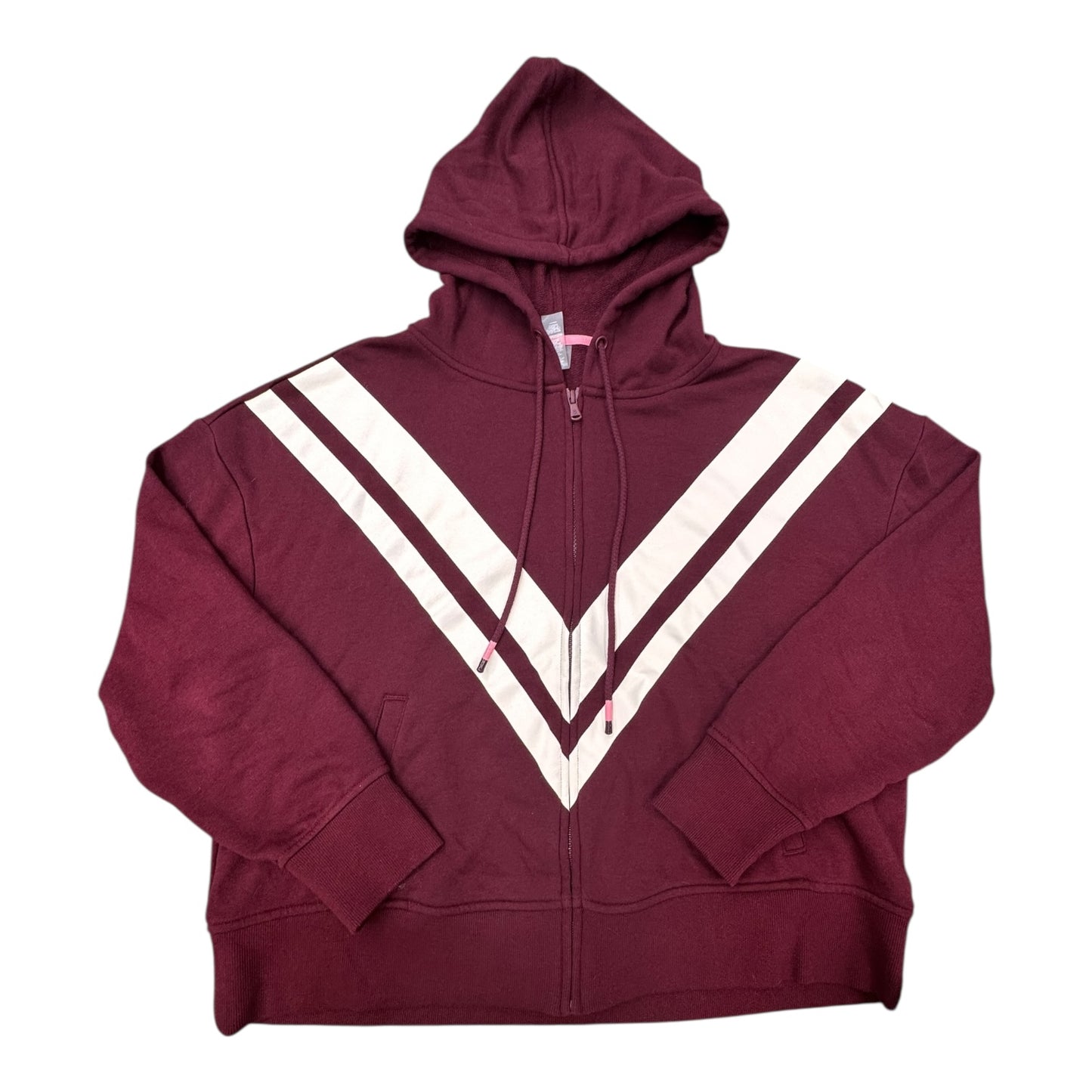 Jacket Zipped Up By Lou And Grey In Maroon & White, Size:L