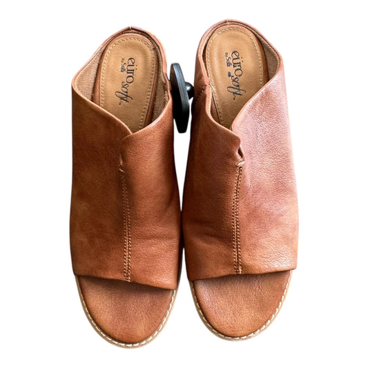 Sandals Heels Block By Sofft In Brown, Size:7.5