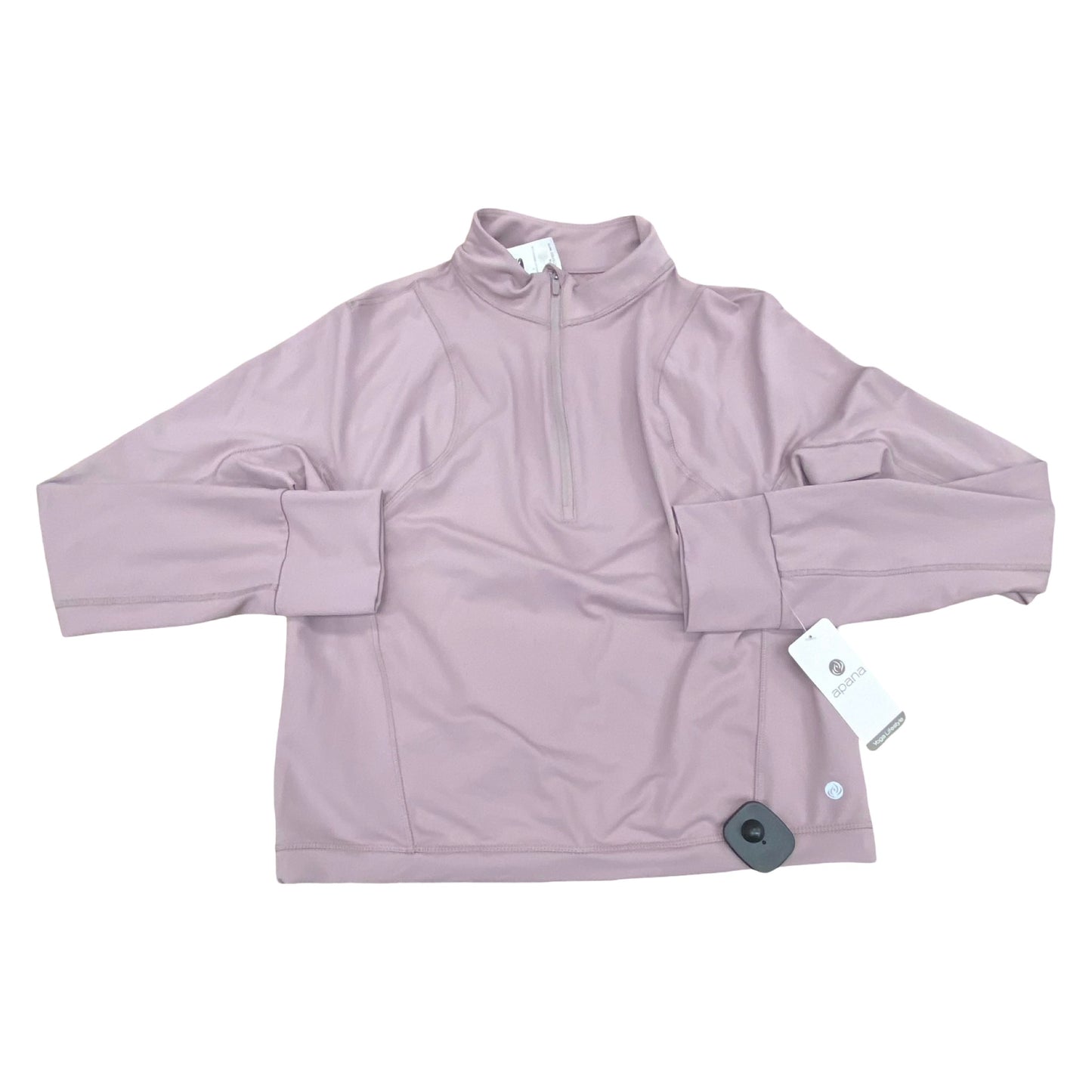 Athletic Top Ls Collar By Apana In Mauve, Size:M