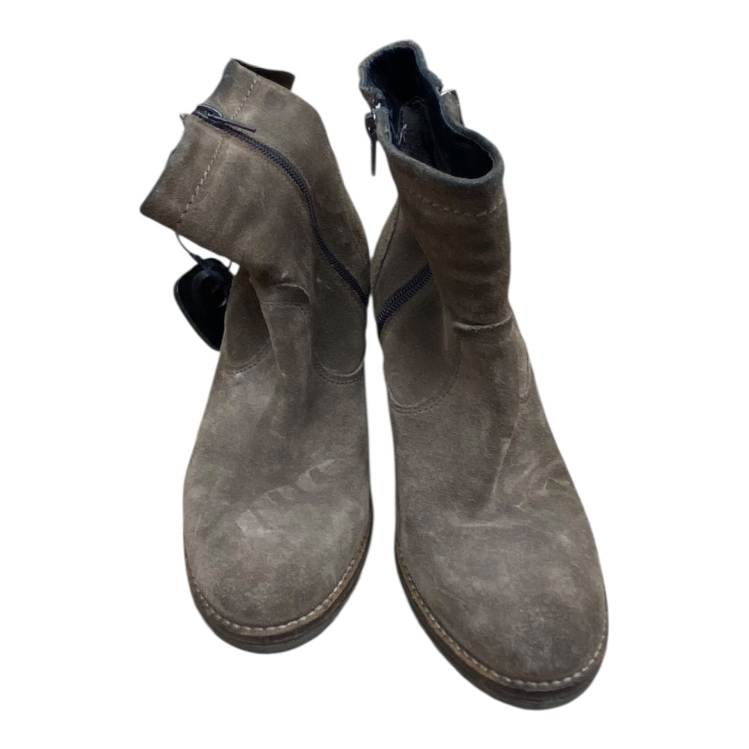 Boots Ankle Heels By Taos In Brown, Size:5.5