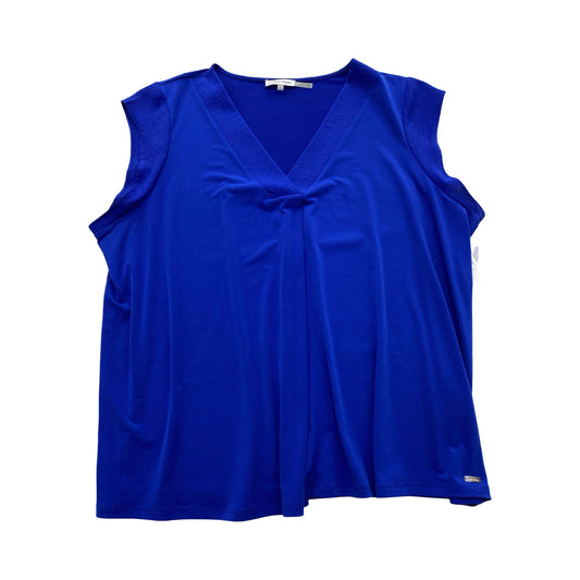 Top Sleeveless By Calvin Klein In Blue, Size:1X