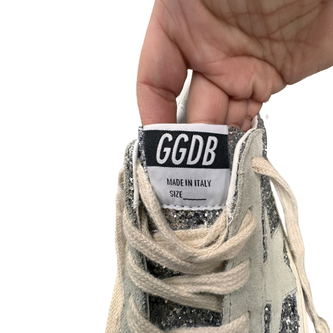 Shoes Luxury Designer By Golden Goose In Silver, Size:6.5 (EU37)