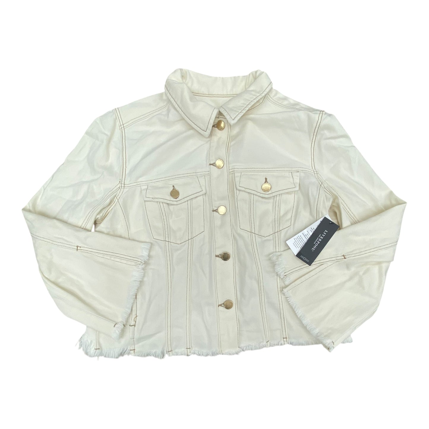 Blazer By Liverpool In White Denim, Size:L