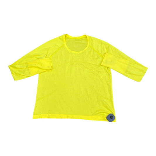Athletic Top Ls Crewneck By Lululemon In Yellow, Size:14