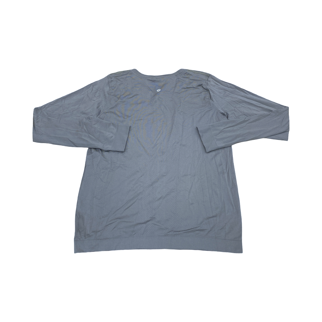 Athletic Top Ls Crewneck By Lululemon In Grey, Size:6